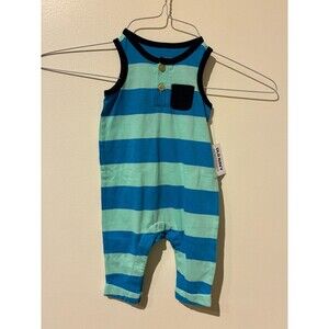 NWT Old Navy Blue Striped Jumpsuit - 3-6M